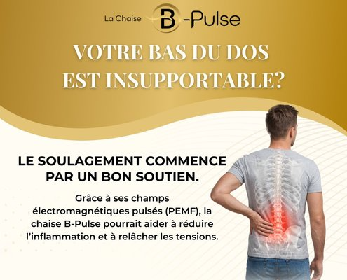 Soulagement des douleurs lombaires avec la chaise B-Pulse - renforcement du plancher pelvien